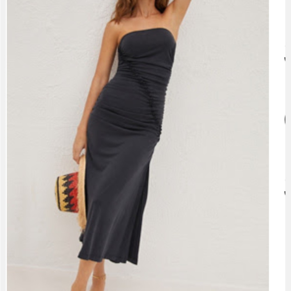Anthropologie Strapless Ruched Tube Dress